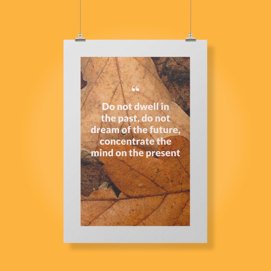 Do not dwell in the past, do not dream of the future, concentrate the ...